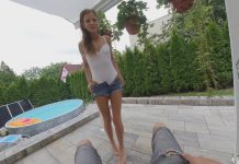 Sarah Kay Blowjob On The Terrace