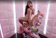 Tight Girl Kim Rose Rides Her Pony Hard