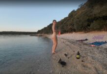 Special Fire Dancing Naked On Sunset Beach Extra Long And Hot With Redhead Lea On Vacation