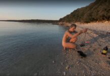 Special Fire Dancing Naked On Sunset Beach Extra Long And Hot With Redhead Lea On Vacation