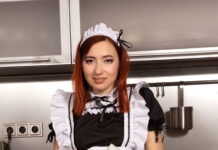 Horny And Slutty Maid, Angie Elif, Enjoys A Cock In The Kitchen