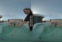 Hot Babe Melonie Rooftop Jacuzzi Dildo Masturbation