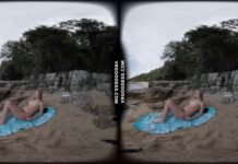 Kristina Masturbating And Showing Her Pussy On A Secluded Beach In Italy